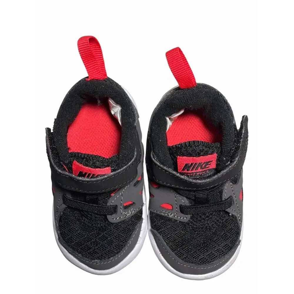 Nike Free Run 2 Size 4C (TDV) Toddler Black Red Athletic Sneakers DA2692-002 New